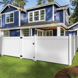 Freedom Emblem 8-ft H x 5-in W White Vinyl End Fence Post (Unassembled)