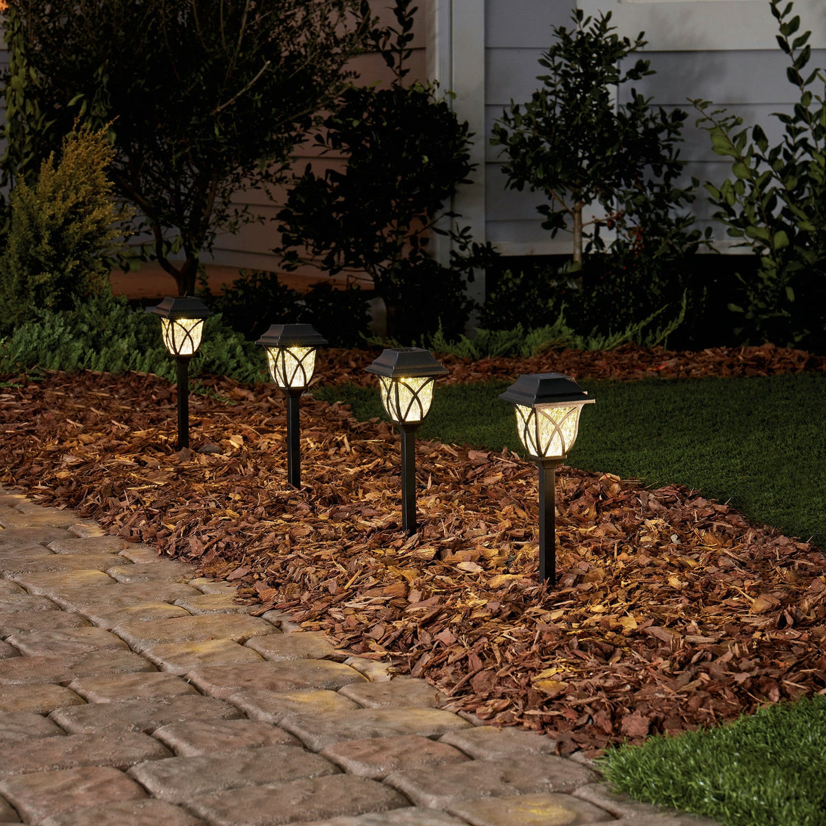 Portfolio 4X Brighter 4.8-Lumen Black Solar Integrated LED Path Light, 3500K