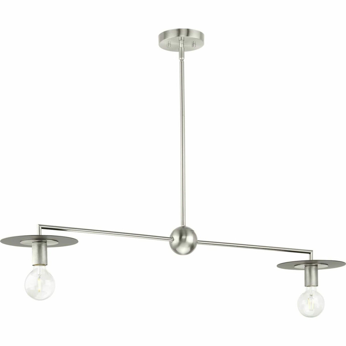 Progress Lighting Trimble 2-Light Brushed Nickel Industrial Chandelier