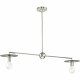 Progress Lighting Trimble 2-Light Brushed Nickel Industrial Chandelier