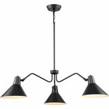Progress Lighting Trimble 3-Light Matte Black Industrial Chandelier