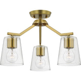 Progress Lighting Vertex 3-Light Brushed Gold Modern/Contemporary Chandelier