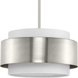 Progress Lighting Silva 3-Light Brushed Nickel Modern/Contemporary Drum Medium Hanging Pendant Light
