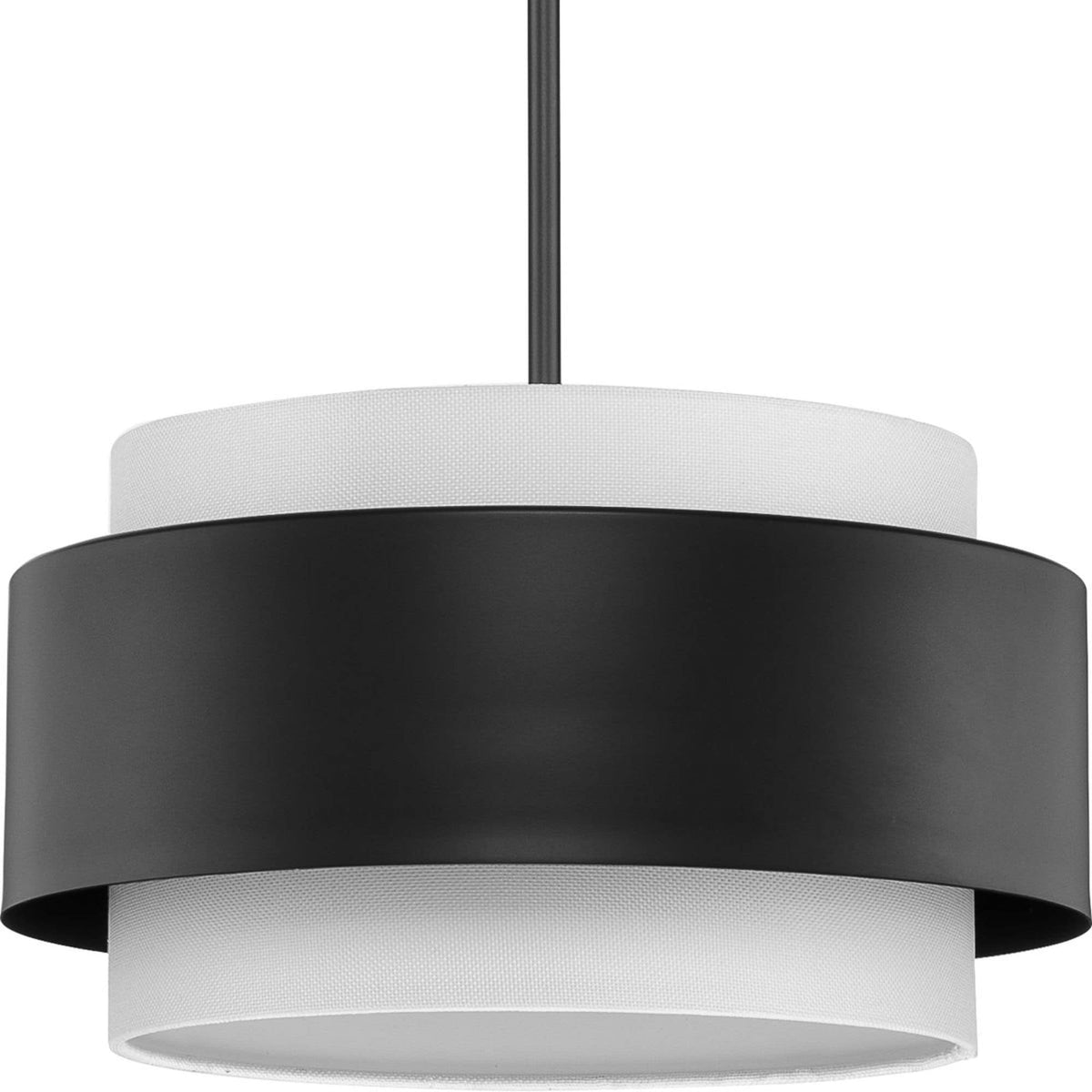 Progress Lighting Silva 3-Light Matte Black Modern/Contemporary Drum Medium Hanging Pendant Light
