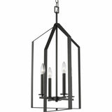 Progress Lighting Vertex 4-Light Matte Black Modern/Contemporary Drum Medium Hanging Pendant Light