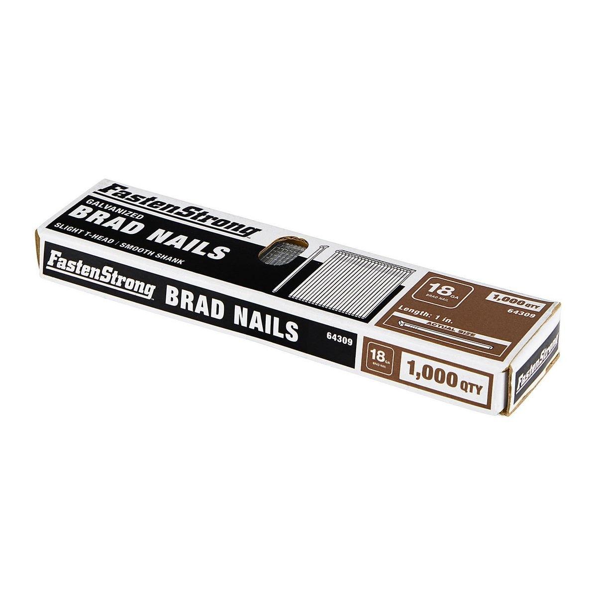 1 in. 18 GA Galvanized Brad Nails, 1,000 Pc.