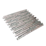 Apollo Tile Waterfall Gray and Silver 12-in x 12-in Multi-finish Glass Linear Patterned Floor and Wall Tile (4.79-sq. ft/ Carton)