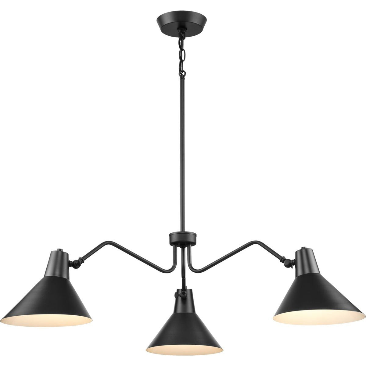 Progress Lighting Trimble 3-Light Matte Black Industrial Chandelier
