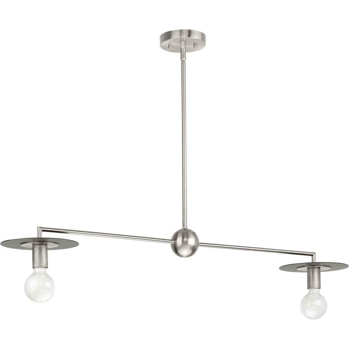 Progress Lighting Trimble 2-Light Brushed Nickel Industrial Chandelier