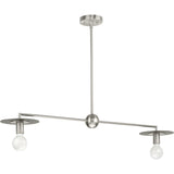 Progress Lighting Trimble 2-Light Brushed Nickel Industrial Chandelier