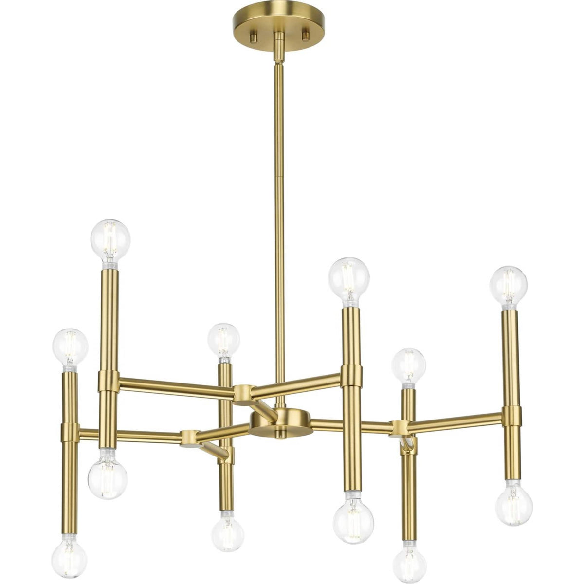 Progress Lighting Arya 12-Light Brushed Gold Modern/Contemporary Chandelier