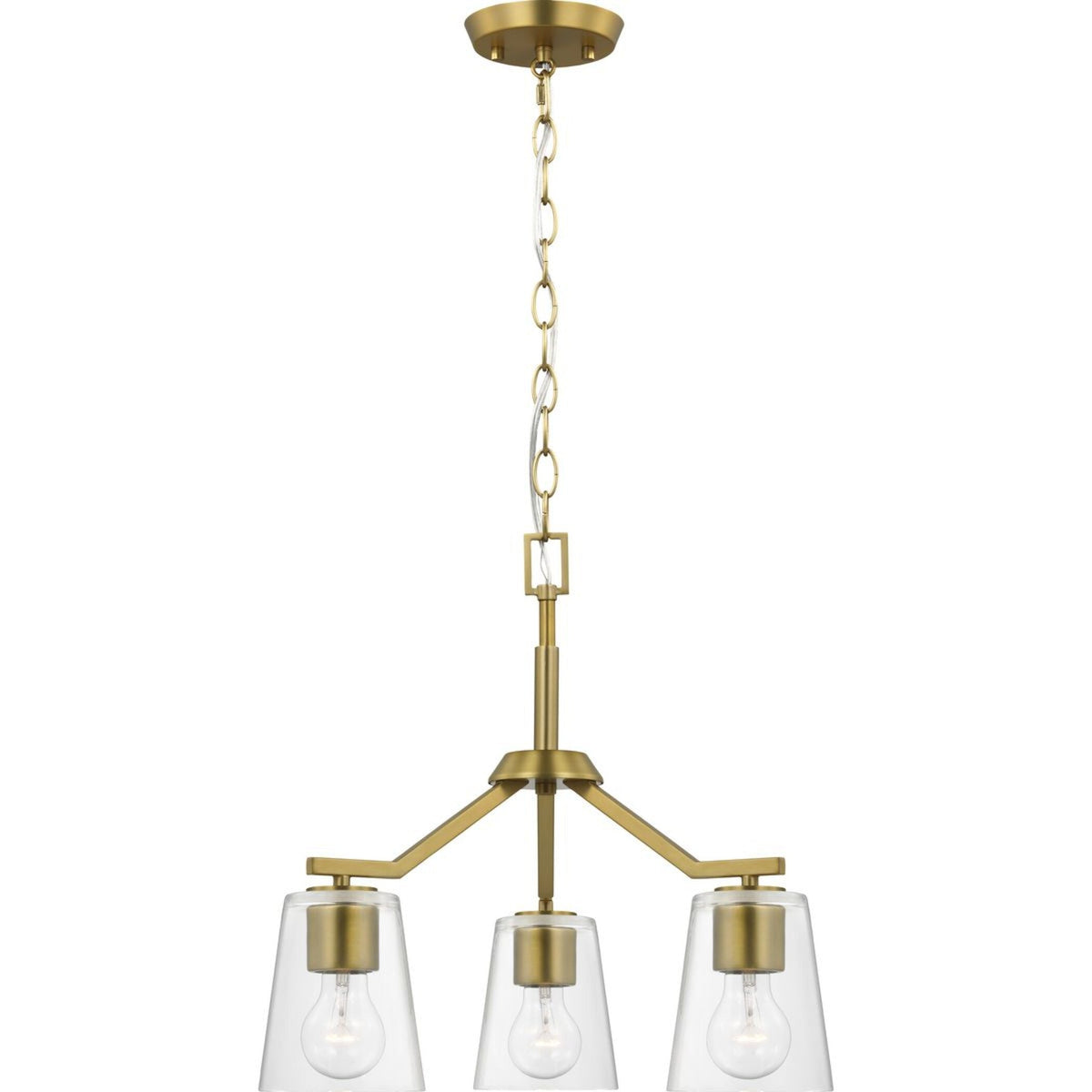 Progress Lighting Vertex 3-Light Brushed Gold Modern/Contemporary Chandelier