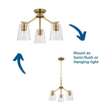 Progress Lighting Vertex 3-Light Brushed Gold Modern/Contemporary Chandelier