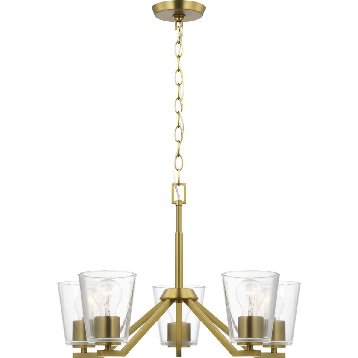 Progress Lighting Vertex 5-Light Brushed Gold Modern/Contemporary Chandelier