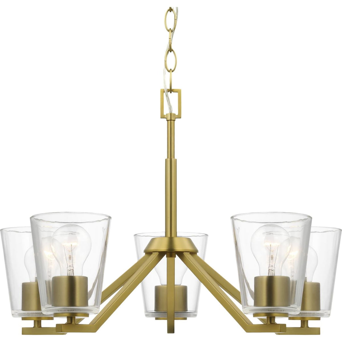 Progress Lighting Vertex 5-Light Brushed Gold Modern/Contemporary Chandelier