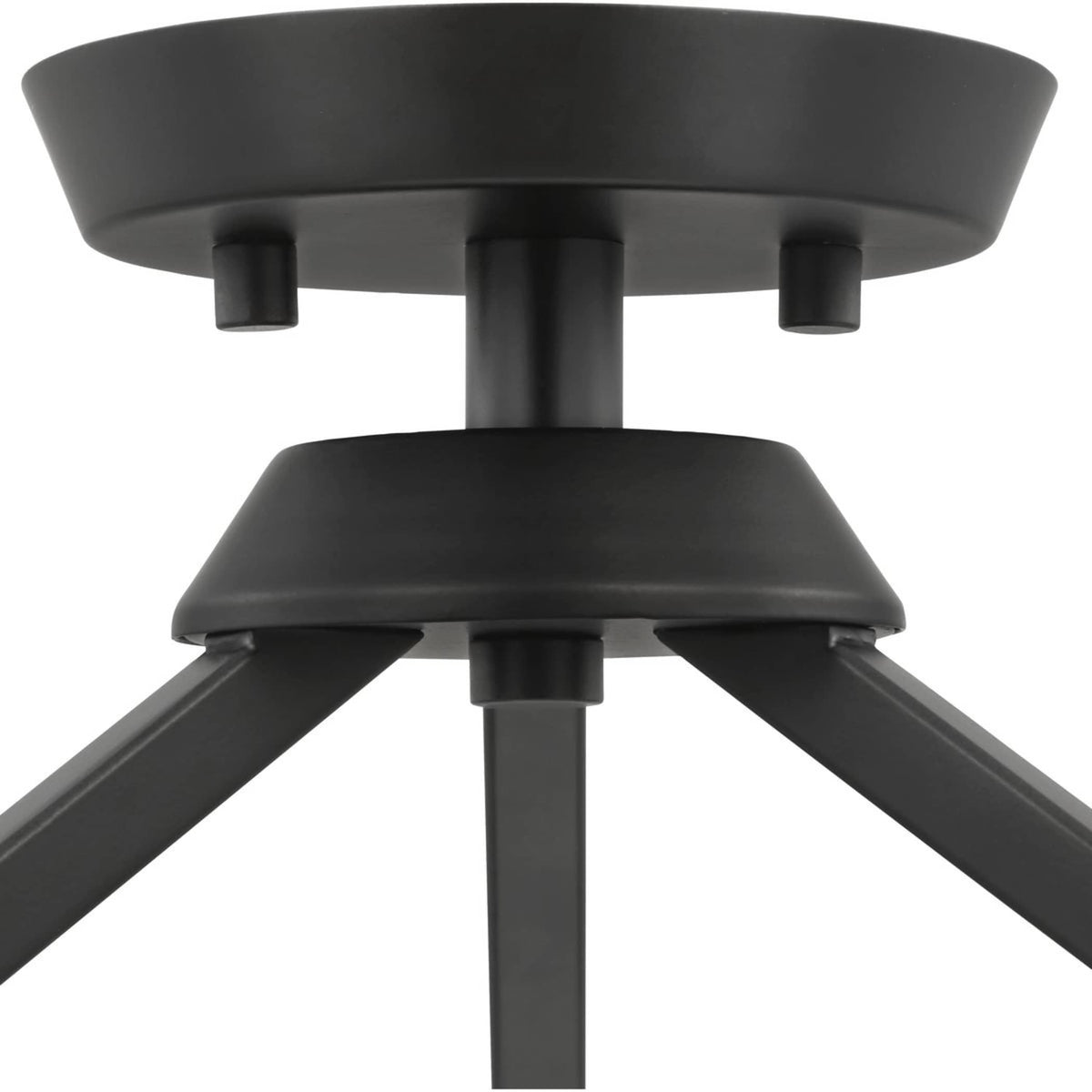 Progress Lighting Vertex 3-Light Matte Black Modern/Contemporary Etched Glass Cone Medium Hanging Pendant Light