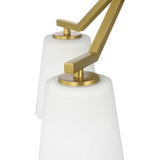 Progress Lighting Vertex 3-Light Brushed Gold Modern/Contemporary Etched Glass Cone Medium Hanging Pendant Light