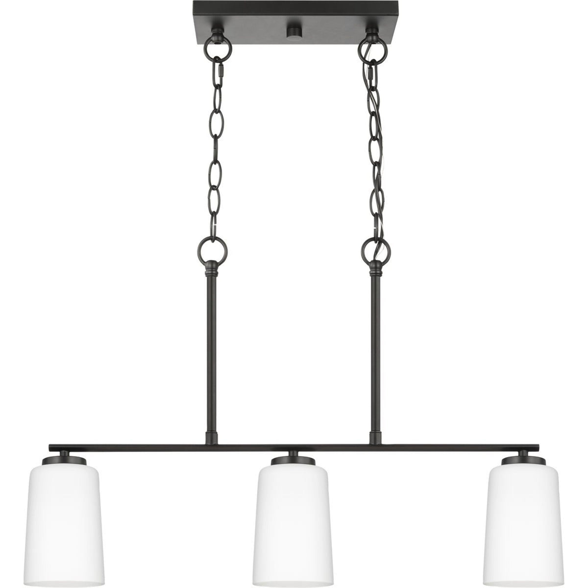 Progress Lighting Adley 3-Light Matte Black Transitional Chandelier