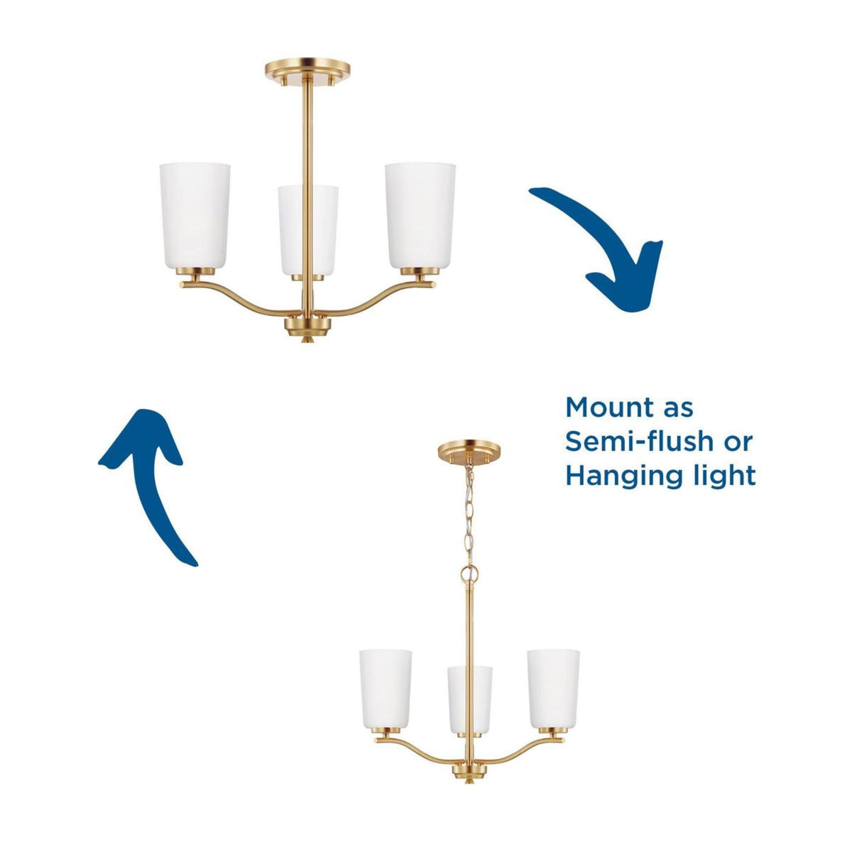 Progress Lighting Adley 3-Light Satin Transitional Chandelier