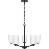 Progress Lighting Adley 5-Light Matte Black Transitional Chandelier