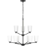 Progress Lighting Adley 9-Light Matte Black Transitional Chandelier
