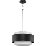 Progress Lighting Silva 3-Light Matte Black Modern/Contemporary Drum Medium Hanging Pendant Light