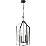 Progress Lighting Vertex 4-Light Matte Black Modern/Contemporary Drum Medium Hanging Pendant Light