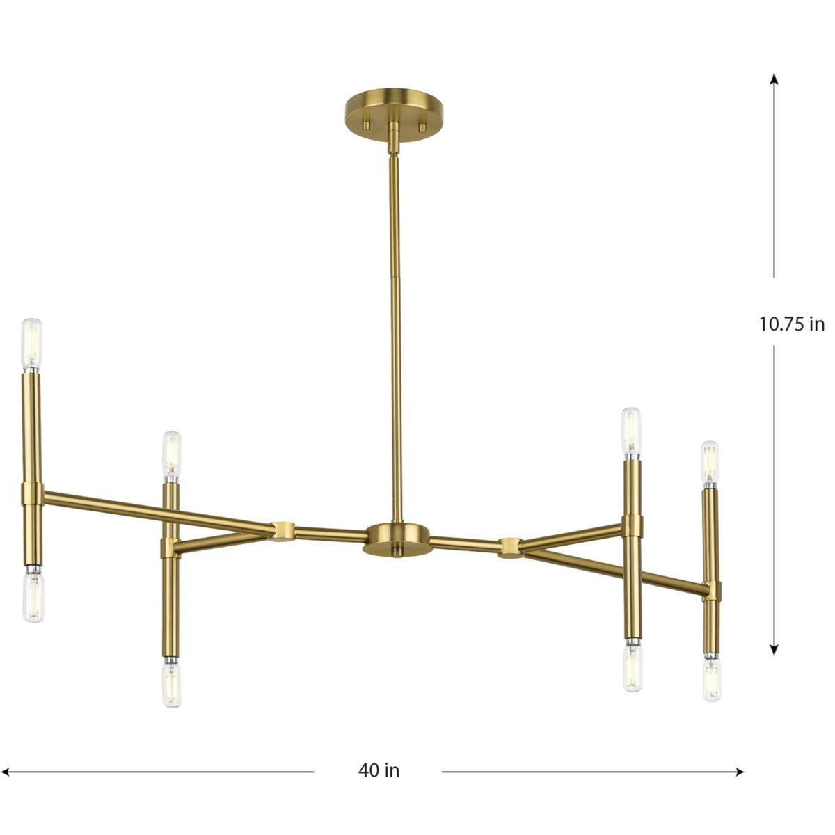 Progress Lighting Arya 8-Light Brushed Gold Modern/Contemporary Chandelier