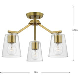 Progress Lighting Vertex 3-Light Brushed Gold Modern/Contemporary Chandelier