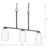 Progress Lighting Adley 3-Light Matte Black Transitional Chandelier