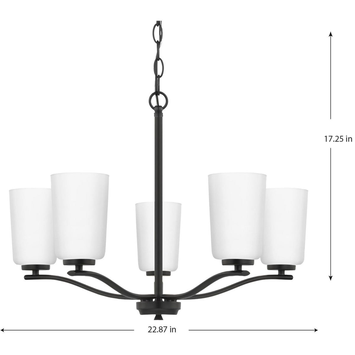 Progress Lighting Adley 5-Light Matte Black Transitional Chandelier