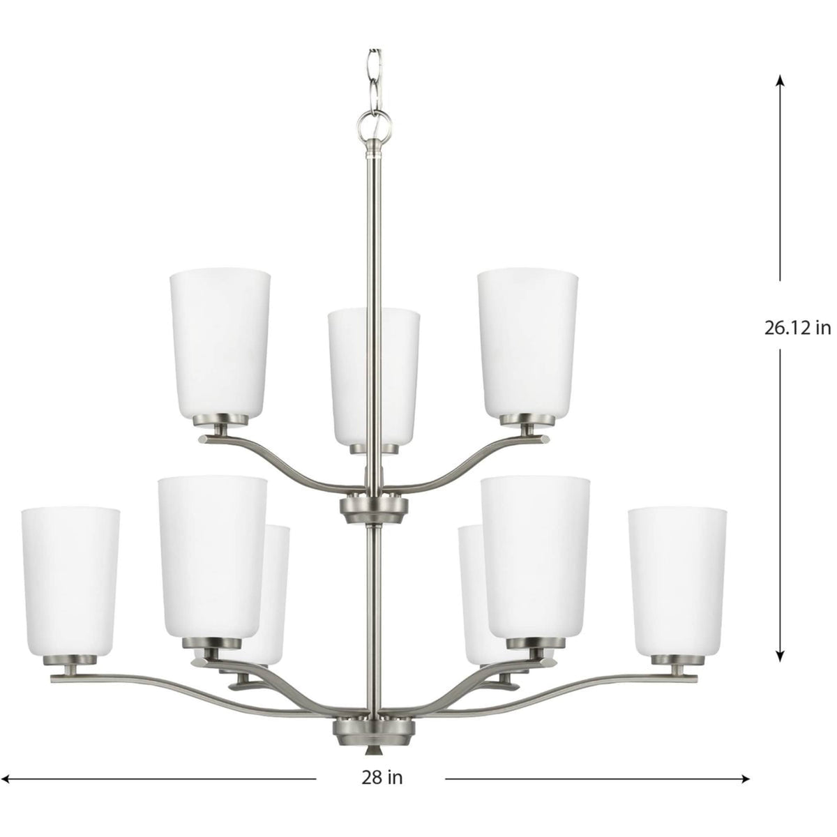 Progress Lighting Adley 9-Light Brushed Nickel Transitional Chandelier