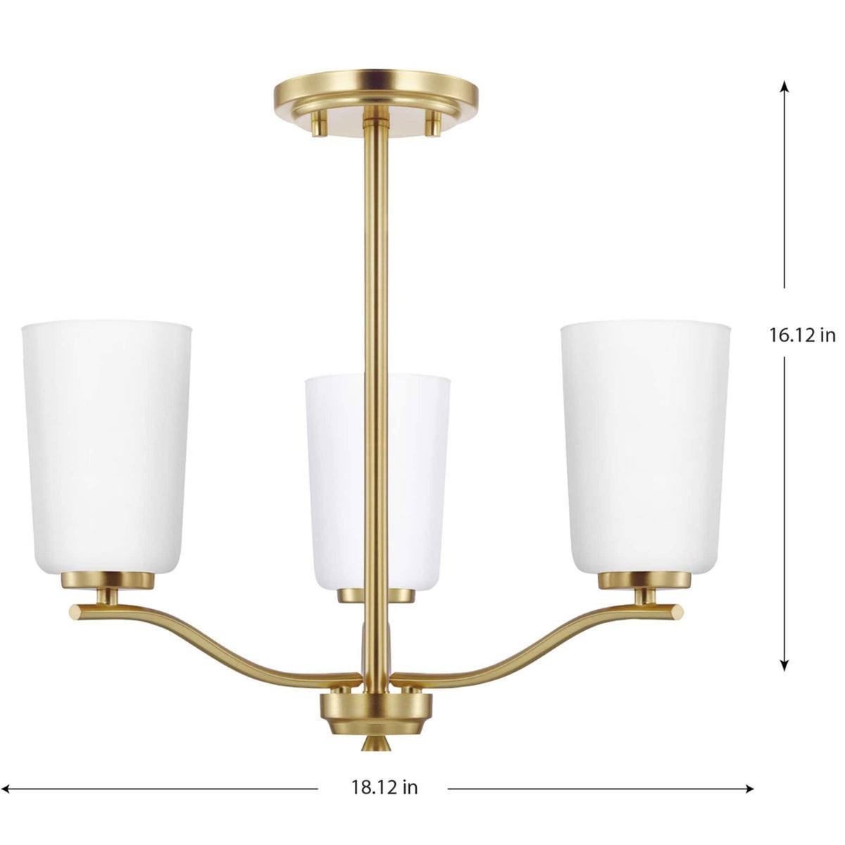 Progress Lighting Adley 3-Light Satin Transitional Chandelier