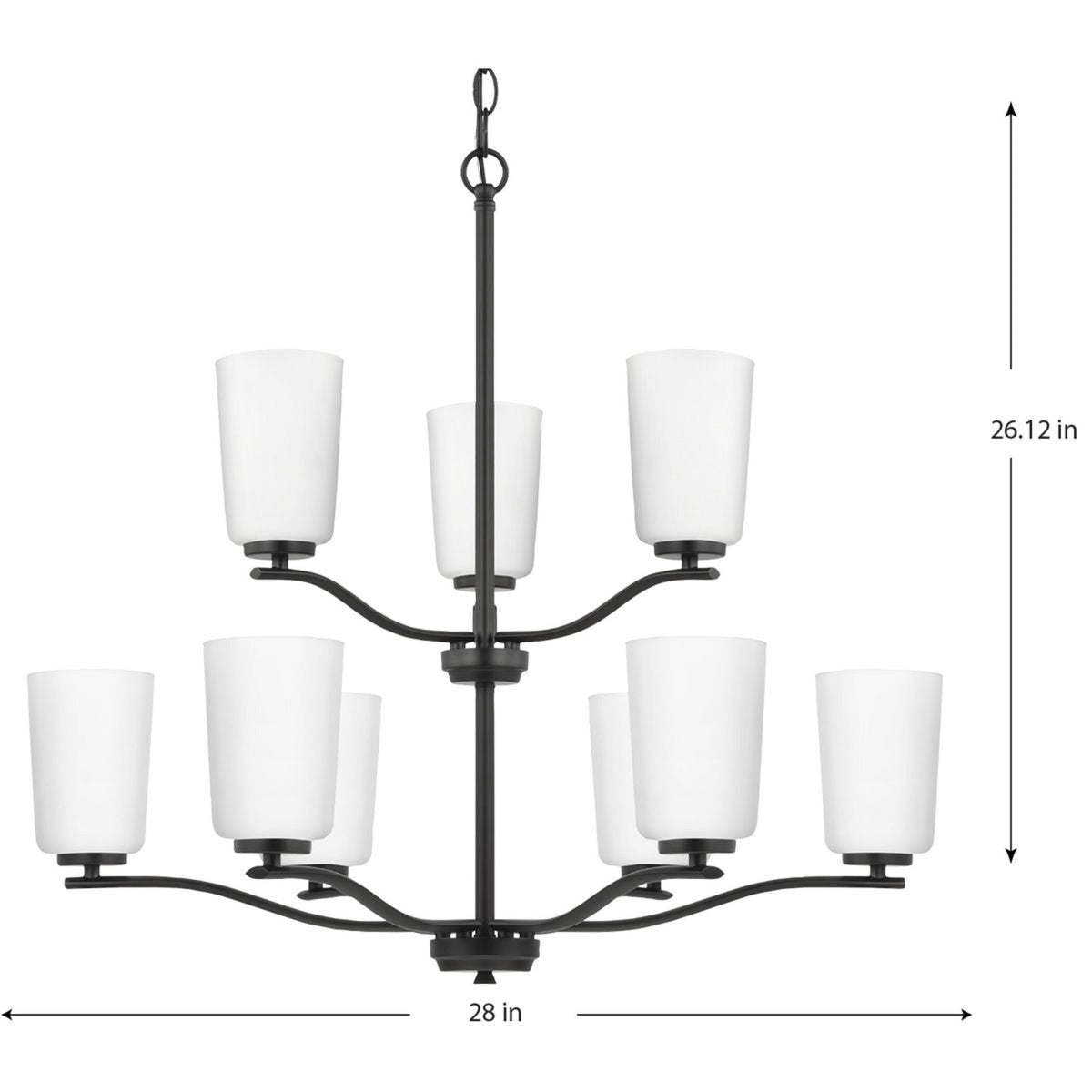 Progress Lighting Adley 9-Light Matte Black Transitional Chandelier