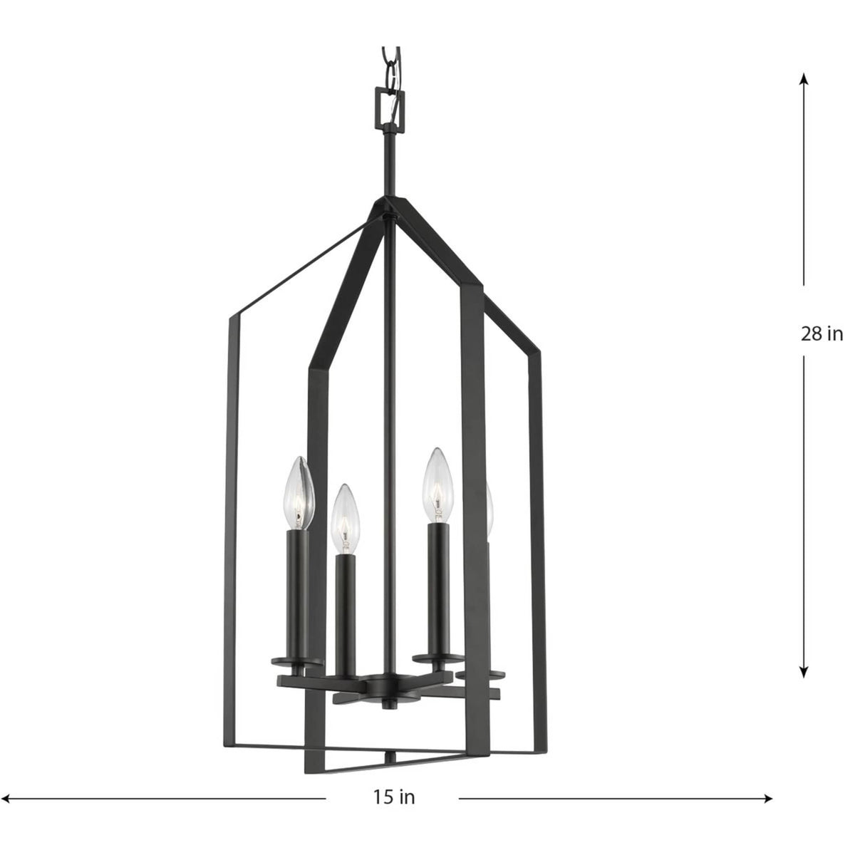 Progress Lighting Vertex 4-Light Matte Black Modern/Contemporary Drum Medium Hanging Pendant Light