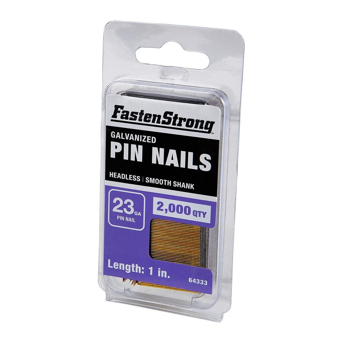 1 in. 23 GA Galvanized Pin Nails, 2,000 Pc.