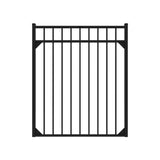 Fortress Building Products 4-1/2-ft H x 5-ft W Gloss Black Aluminum Spaced Picket Flat-top Privacy Fence Gate