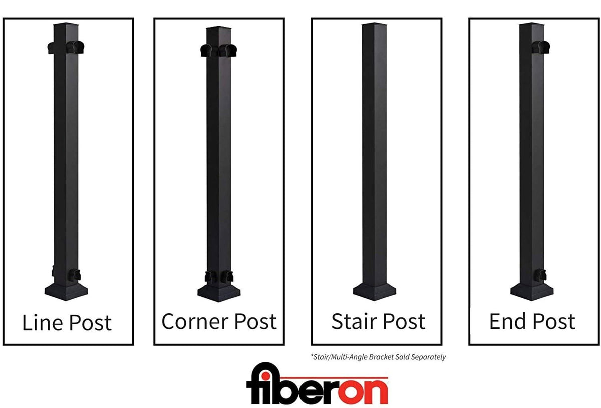 Fiberon CitySide Contemporary Matte Black Aluminum Deck Corner Post