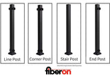 Fiberon CitySide Contemporary Matte Black Aluminum Deck Line Post