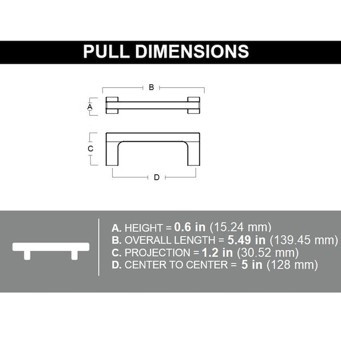 Origin 21 Indio (96mm) Center to Center Rectangular Bar Drawer Pull