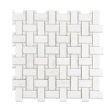 Apollo Tile (Sample) Athens White 4-in x 4-in Polished Marble Basketweave Mosaic Floor and Wall Tile