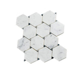 Apollo Tile Athens White and Gray 11-in x 13-in Polished Natural Stone Marble Hexagon Marble Look Floor and Wall Tile (4.73-sq. ft/ Carton)