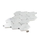Apollo Tile Athens White and Gray 11-in x 13-in Polished Natural Stone Marble Hexagon Marble Look Floor and Wall Tile (4.73-sq. ft/ Carton)