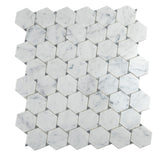Apollo Tile (Sample) Athens White and Gray 4-in x 4-in Polished Marble Honeycomb Mosaic Floor and Wall Tile