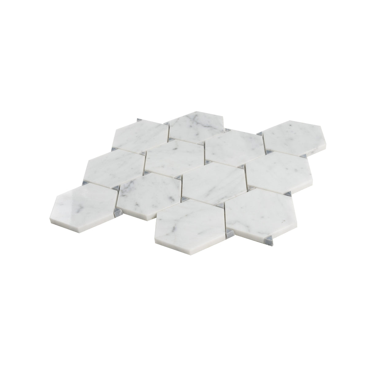 Apollo Tile Athens White and Gray 11-in x 13-in Polished Natural Stone Marble Hexagon Marble Look Floor and Wall Tile (4.73-sq. ft/ Carton)