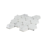 Apollo Tile Athens White and Gray 11-in x 13-in Polished Natural Stone Marble Hexagon Marble Look Floor and Wall Tile (4.73-sq. ft/ Carton)