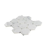 Apollo Tile (Sample) Athens White and Gray 4-in x 4-in Polished Marble Honeycomb Mosaic Floor and Wall Tile