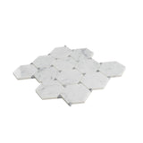 Apollo Tile Athens White and Gray 11-in x 13-in Polished Natural Stone Marble Hexagon Marble Look Floor and Wall Tile (4.73-sq. ft/ Carton)