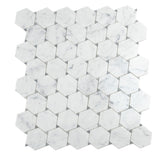 Apollo Tile (Sample) Athens White and Gray 4-in x 4-in Polished Marble Honeycomb Mosaic Floor and Wall Tile