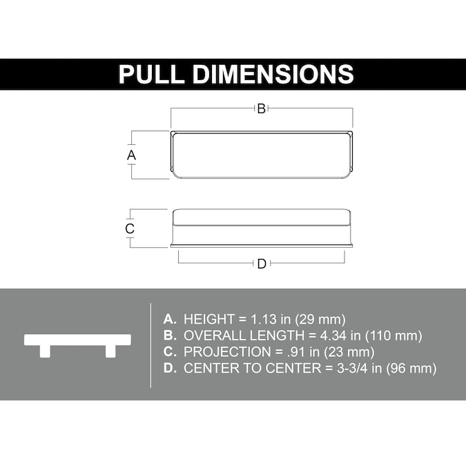 allen + roth Conway (96mm) Center to Center Square Cup Drawer Pull